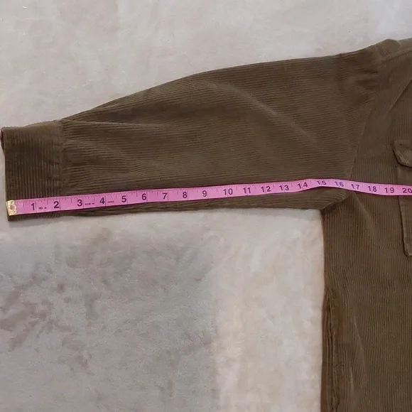 Kensie Jeans Green Button Down Corduroy Over Shirt Jacket Mens Size L - Picture 6 of 13